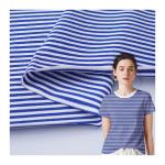 Striped Cotton T Shirt Fabric Yarn Dyed Moisture Absorption Material 170gsm 40S for sale