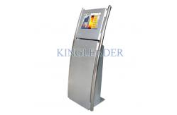 China Customizable Information Touch Screen Kiosk Stand With Two Stainless Steel Poles supplier