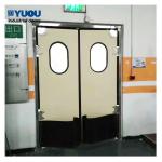 Double Swinging Traffic Door Impact 1.0mm Stainless Steel 20mm Thick PMMA Window for sale