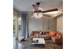 China Bedroom AC110V 4100K  Flush Mount Crystal Chandelier Ceiling Fan Remote Control supplier