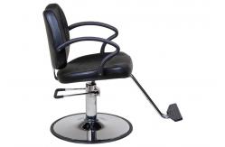 China WT-3230 Black Professional Hair Styling Chair Round Chrome Base Rubber armrest supplier
