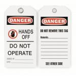 Safety Danger Tag Polyester Rectangle Waterproof Lockout Plastc Tag for sale