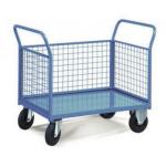 Two Handles 3 Mesh Sides Food Store Trolley For Industrial Warehouse for sale