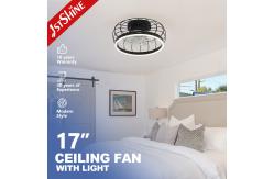 China 1stshine LED Modern Design Black Flush Mount Ceiling Fan with Remote Control Switch supplier