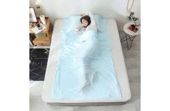 China Silk Material Rectangular Sleeping Bag Liner Portable With Pillow Pocket supplier