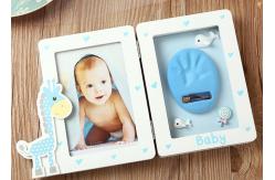 China Unique Baby Clay Frame Memorable Baby Handprint Clay Kit Photo Frame supplier