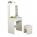 Particle Board Bedroom Makeup Vanity Set White With Mirror / Hidden Cabinet for sale