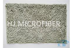China Plush Big Chenille Rubber Backing Non-Slip Microfiber Kitchen Floor Mat Grey supplier