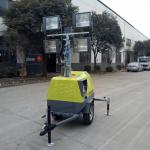 Mobile Lighting Vehicle 200w*4LED Lighting Hand Lift Lighthouse 6kw Diesel Generator for sale