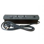 Black aluminum panel  Desk Mount Power Modules & Flush in table electricl power outlet...