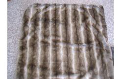 China Grade A Faux Fur Blanket Striped Gray Chinchilla With Micro Mink Back supplier