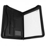 Multi Functional Custom Zippered Padfolio , Leather Business Portfolio Debossed Logo
