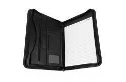 China Multi Functional Custom Zippered Padfolio , Leather Business Portfolio Debossed Logo supplier