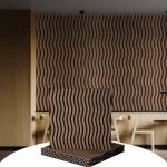 Curved Wavy Wood Strip Sound Absorbing Panel Interior Decoration for sale