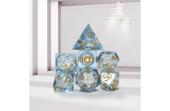 China White flow sand ​ Resin multi -noodle tablet game dice set  dnd dice supplier