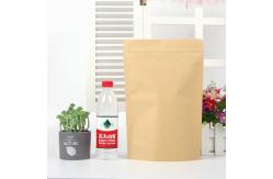 China Recyclable Compostable Biodegradable Stand Up Pouches Kraft Paper Zipper Bag 70g supplier