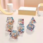 Khaki liquid flow sand Resin multi -noodle tablet game dice set  dnd dice