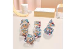 China Khaki liquid flow sand Resin multi -noodle tablet game dice set  dnd dice supplier