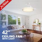 DC Motor LED Ceiling Fan with Color Blend Lampshade and Remote Control by 1stshine for sale