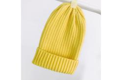 China Autumn Winter Custom Logo Baby Beanie Hat Rib Fashion Fitted Knitting Baby Hat supplier