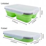 3 Compartment Lunch Containers 350mL 650mL Silicone Foldable Lunch Box