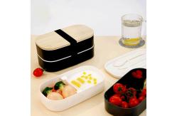 China Bamboo Lid Thermal Bento Lunch Box Stackable Double Layer Microwave Safe supplier