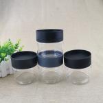 Stackable Black Screw Cap 438 Ml 51g Transparent PET Jar