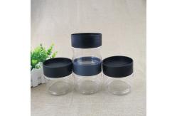 China Stackable Black Screw Cap 438 Ml 51g Transparent PET Jar supplier