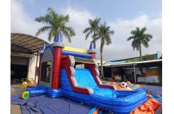 China Inflatable Marble Wall Effect Bounce House With Slide and pool supplier