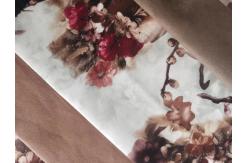 China Shrink Resistant Customized Digital Flower Print Fabric Patterned Velvet Upholstery Fabric supplier
