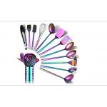Phthalatefree Stainless Steel Kitchen Utensil Sets , Rainbow Cooking Utensils for sale