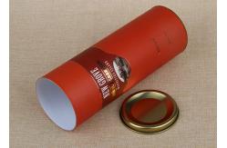 China Recyclable Cylinder Red Paper Composite Cans Wine Can Packaging With Flat Lids supplier