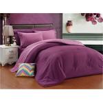 Comforter Set 3pcs Polycotton Solid Bedding Set Solid Color Comforter Pillow with Embroidery for sale