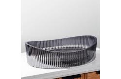 China Smooth Finish Glass Wash Basin With Center Drain Location For Public Restrooms supplier