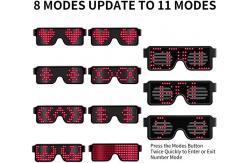 China Luminous Glowing LED Flash Glasses Eye Wear 11 Adjustable Patterns Halloween supplier