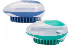 China 11*7.5*6CM Pet Wash Brush Plastic Dog Washing Brush Tool supplier