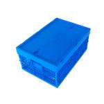 Attached lids Plastic Collapsible Crates 600*400*265 mm Solid Bottom Mesh Body for sale