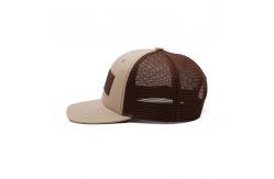 China Customized High Grade Mesh Trucker Cap Leather Patch Baseball Cap supplier