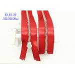High End High Polished Metal Separating Zipper Red Tape Customized For Coveralls