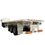 Two used three-axle flat semi-trailers with high cost performance.