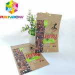 Glossy Surface Printing Aluminum Foil Bag Beef Jerky Bags Dried Food Packaging With Roun for sale