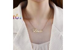 China SS304L Sparkling Name Necklace With Elegant Nameplate Pendant supplier