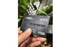 China Custom 0.8mm Metal Bank Card With SLE4442 Contact Chip Magnetic Stripe supplier