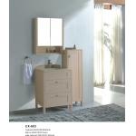 Wood Grain PVC Modern Bathroom Vanities , Freestanding Bath Vanity 600*550*900mm for sale