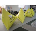 1.2m Yellow Tarpaulin Inflatable Triangle Buoy With Custom Logo for sale