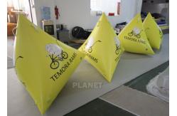 China 1.2m Yellow Tarpaulin Inflatable Triangle Buoy With Custom Logo supplier