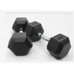 Rubber Coated PU 30kgs Hexagon Gym Fitness Dumbbell for sale