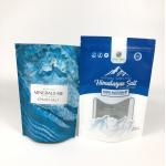 Printed Reusable Packaged Pouches For Bath Soak Stand Up Aluminum Zipper Matte Blue Mylar for sale