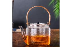China Handmade 1000ml Clear Glass Teapot Borosilicate Material Eco Friendly supplier