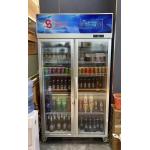 Adjustable Commercial Display Refrigerator Safety 584L 2 Door Display Cooler for sale